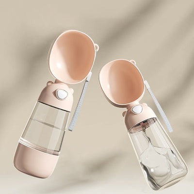 Travel Pet Hydration Bottle & Snack Feeder | Portable Walk Essentials