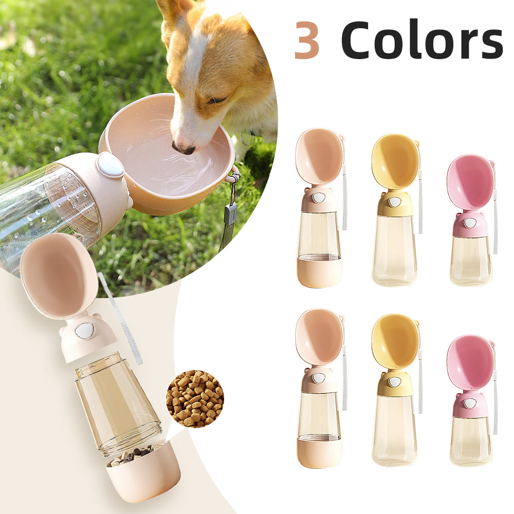 Travel Pet Hydration Bottle & Snack Feeder | Portable Walk Essentials