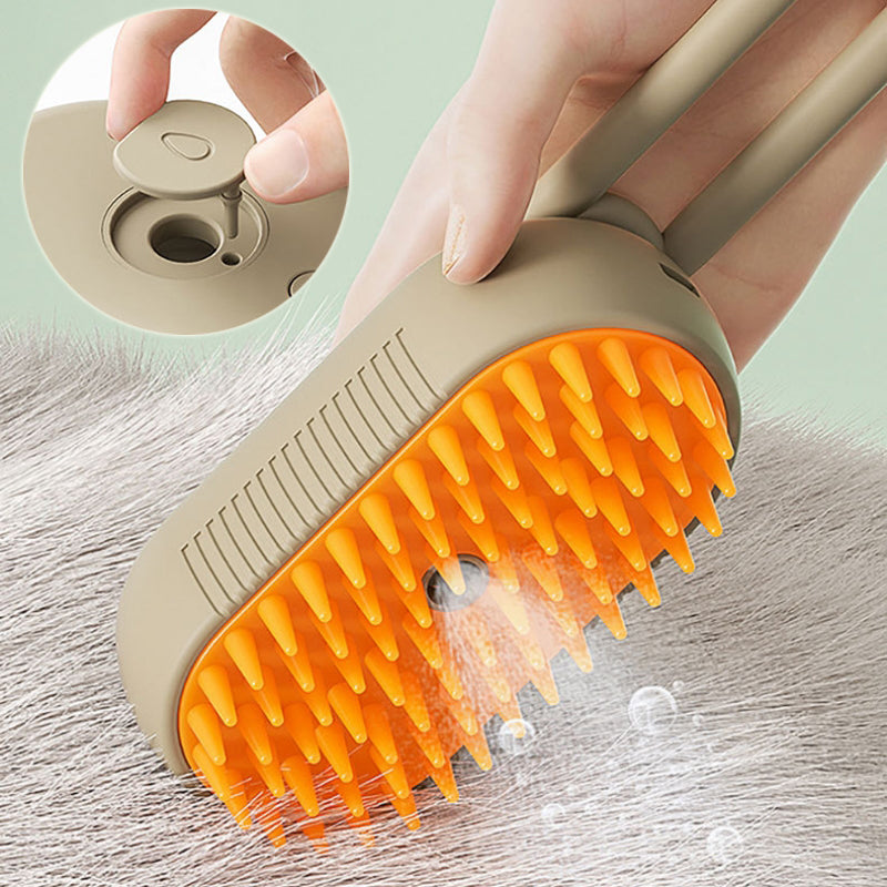 ✨ Steamy 3-in-1 Pet Brush – Electric Spray Cat & Dog Grooming Comb | Massage + Hair Removal