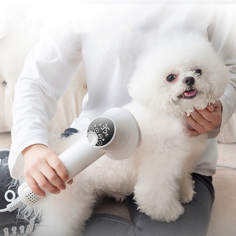 Smart Pet Hair Dryer & Brush – Fast Quiet Grooming for Dogs & Cats | No-Heat Damage