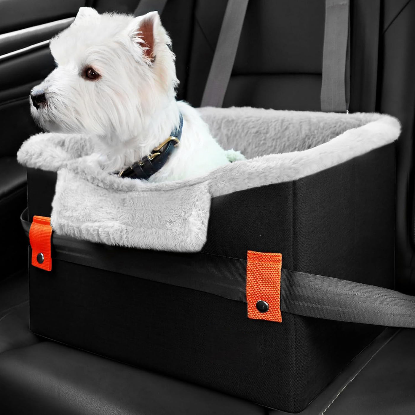 Luxury Portable Dog Car Booster Seat – Safe, Snug & Designed for Small Pets