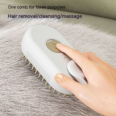 ✨ Steamy 3-in-1 Pet Brush – Electric Spray Cat & Dog Grooming Comb | Massage + Hair Removal