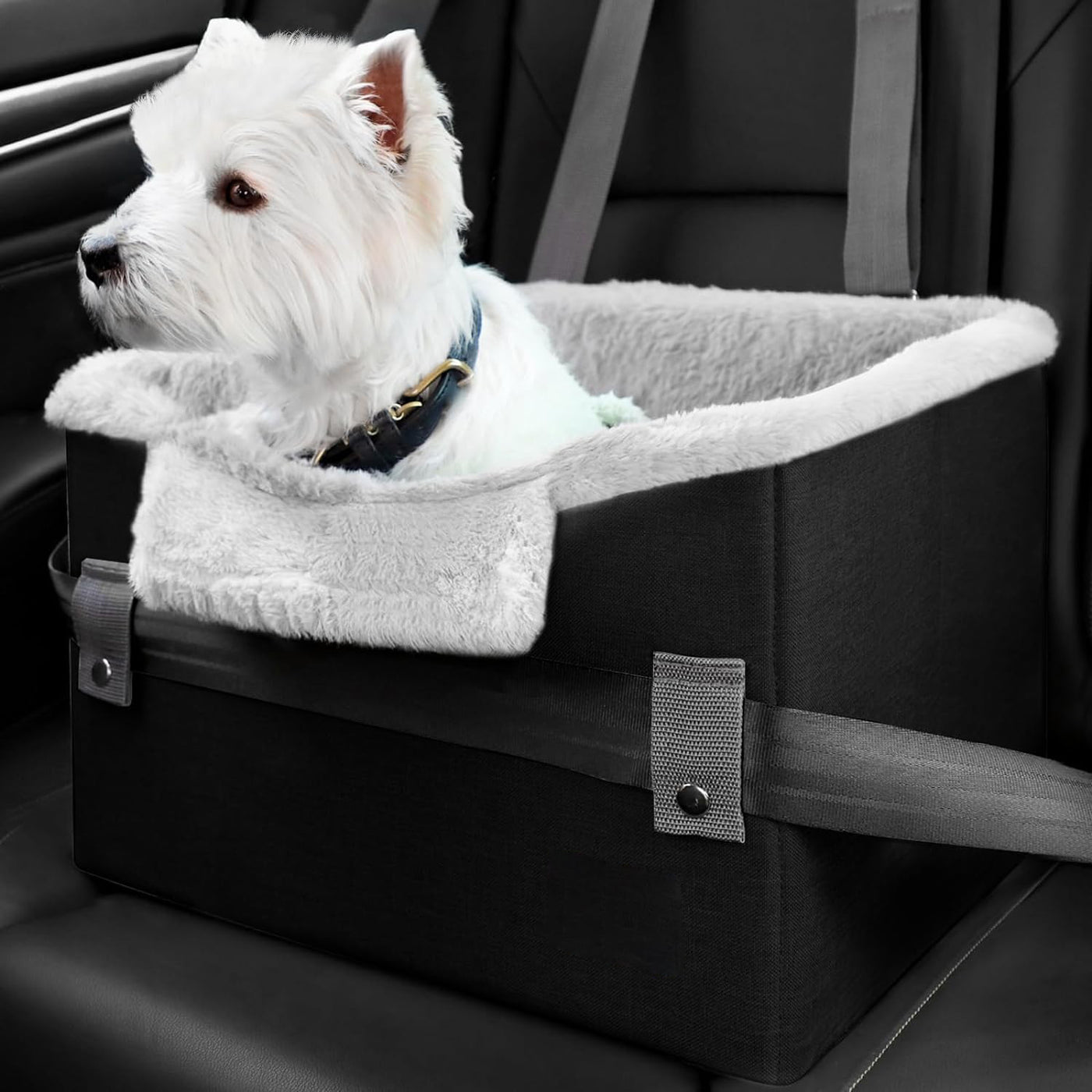 Luxury Portable Dog Car Booster Seat – Safe, Snug & Designed for Small Pets